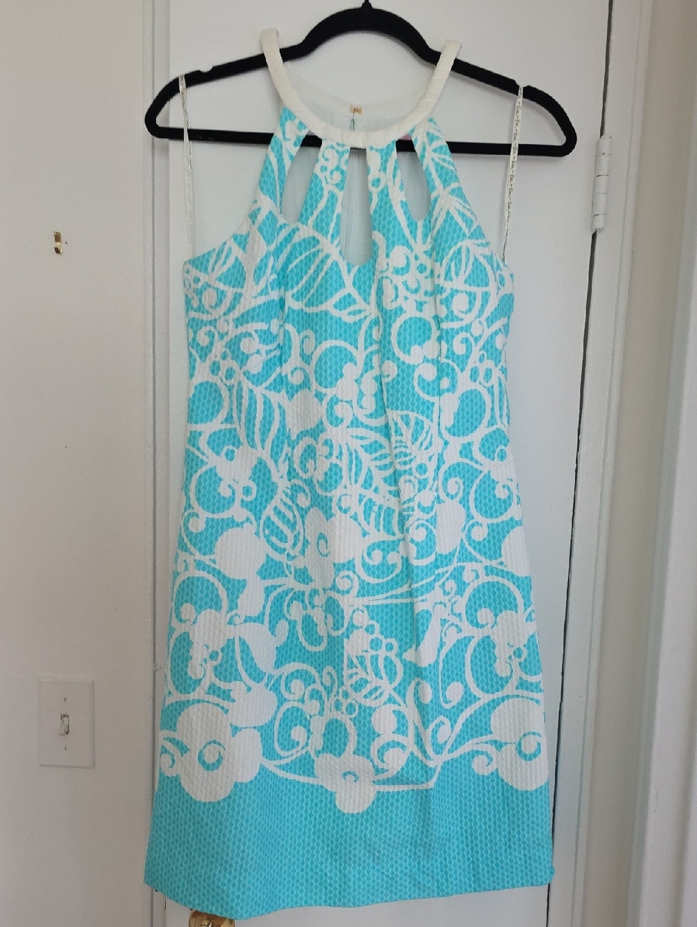 Lilly Pulitzer Turquoise & White Printed Shift Dress